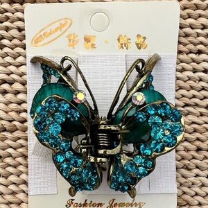 NWT Rhinestone Butterfly Hair Clip